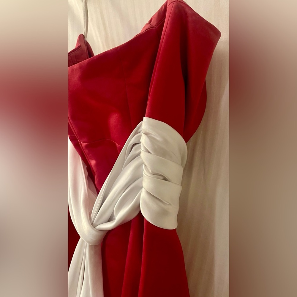 Bill Levkoff Dark Pink and White Formal Dress - Picture 4 of 12
